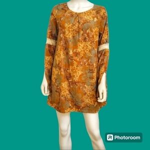 BLISS COUTURE Floral Flare Sleeve Lace Coquette Boho Jumper Mini Festival Dress